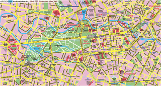 Tourist map of Berlin attractions, sightseeing, museums, sites, sights, monuments and landmarks