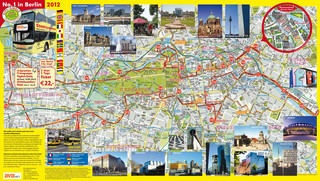 Map of Berlin hop on hop off bus tour with BVB