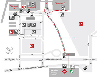 Map of Berlin Schonefeld airport & terminal (SXF)