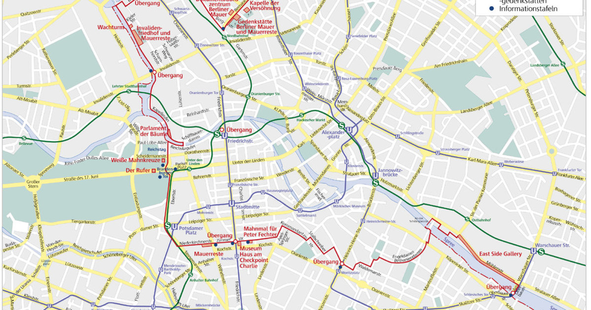 Map Of Berlin Wall Location