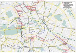 Map of Berlin wall location